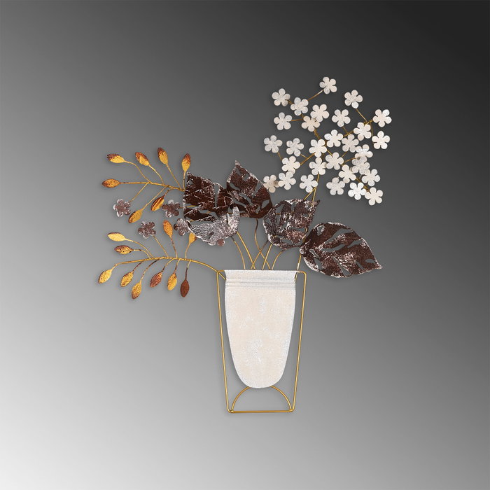 Wallity Flowers in Pots - Escultura de pared de metal multicolor